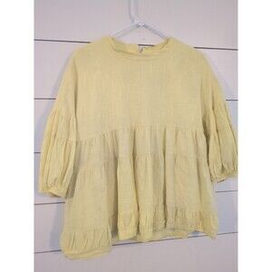 Belongsci yellow boho top summer